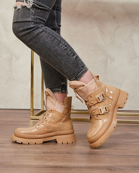 Royalfashion Cizme bagger de damă maro deschis Hennobs