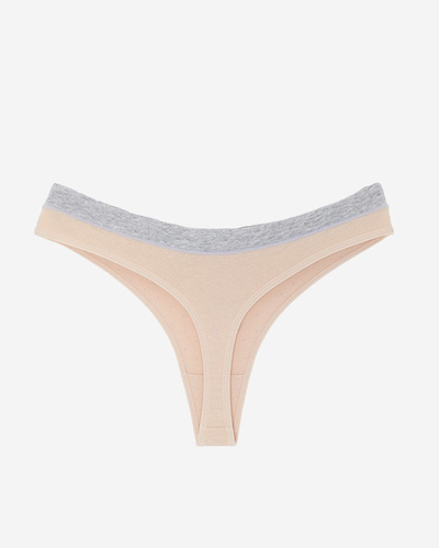 Tanga de dama bej cu imprimeu - Lenjerie intima