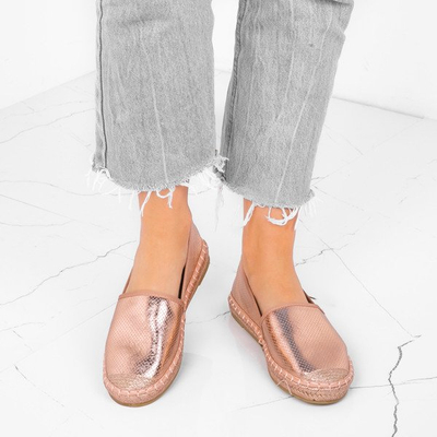 Różowo - złote espadryle z delikatnym pobłyskiem Palladia - Obuwie