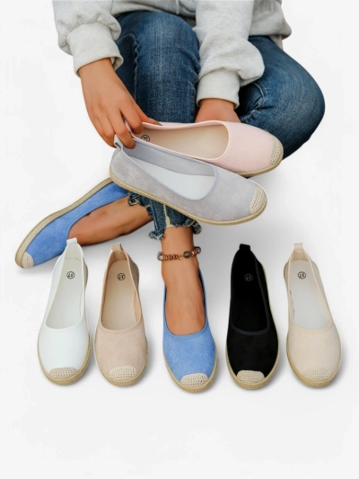 Espadrile ecologice din suede pentru femei Royalfashion Aroles