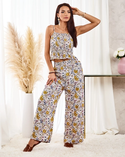 Royalfashion Set de damă cu model, bej