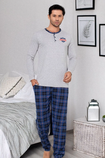 Royalfashion Pijama bărbătească în carouri din bumbac