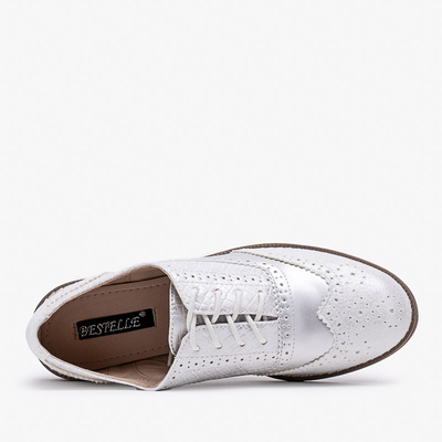 Pantofi albi și argintii cu sclipici Littles - Pantofi