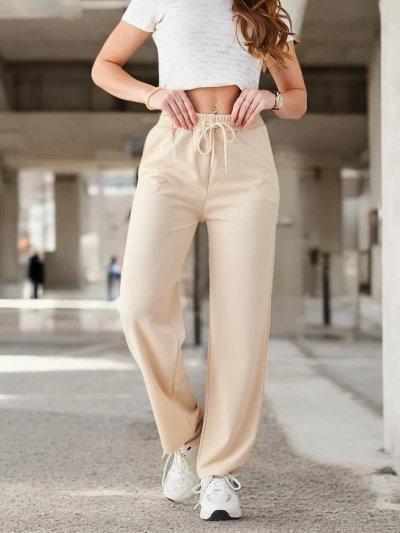 Royalfashion Pantaloni simpli pentru femei cu șnur