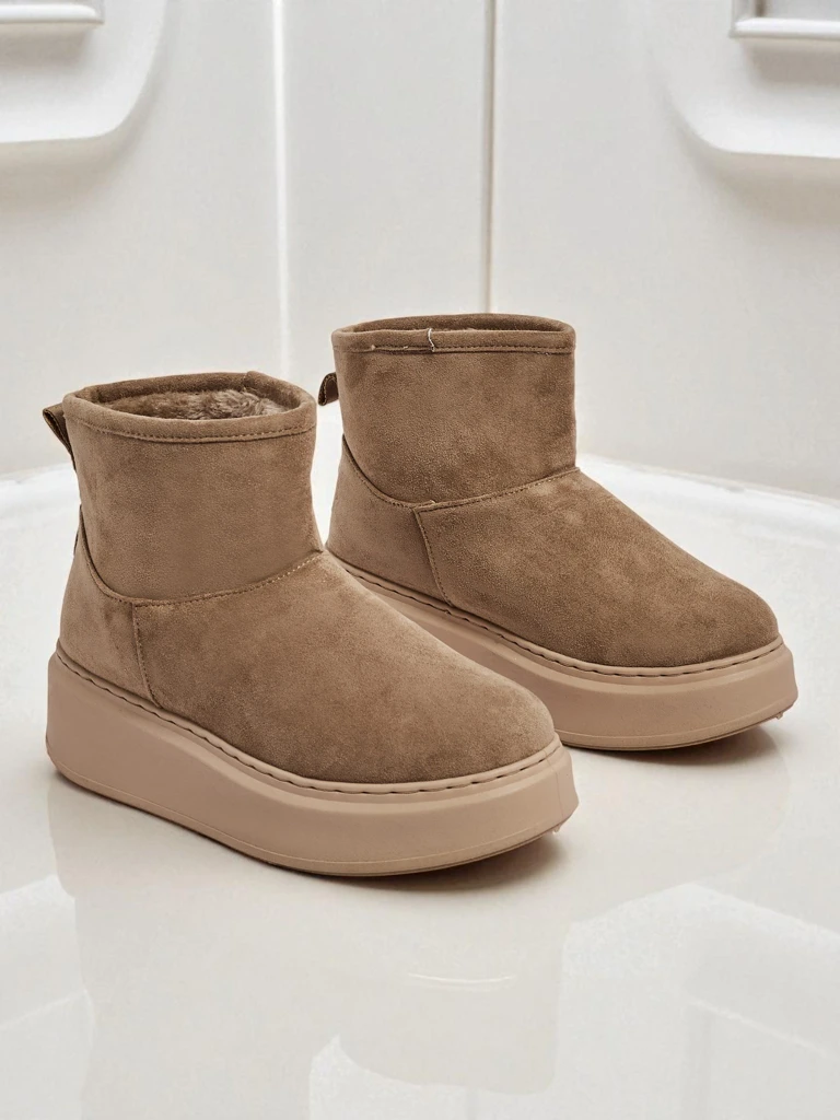 Cizme scurte tip snowboots pentru femei cu parte superioară detașabilă Elizze