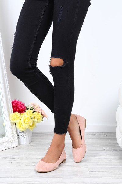 Różowe, klasyczne balerinki Gaia- Obuwie