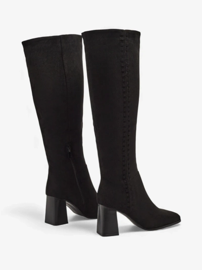 Cizme de damă din piele ecologică întoarsă cu toc gros Fottor