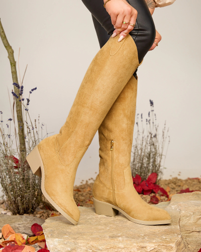 Royalfashion Cizme izolate de damă în culoarea camel Comfy Elegance