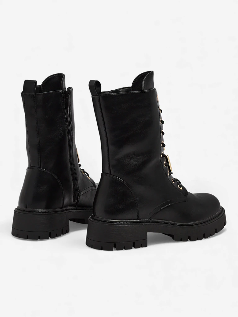 Botine de damă Venit cu șireturi din piele ecologică