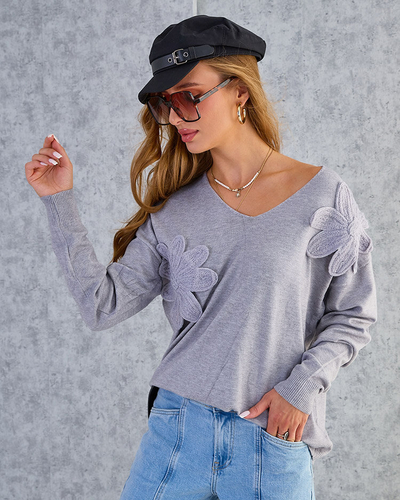 Royalfashion Pulover subțire de damă cu flori