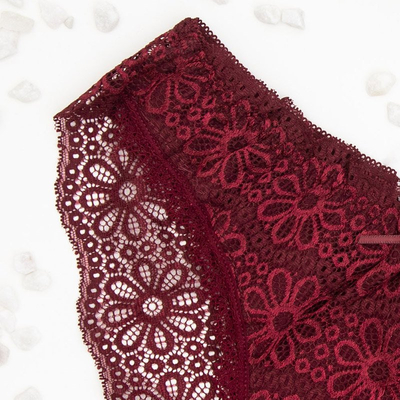 Chiloți din dantelă maro - lenjerie intimă