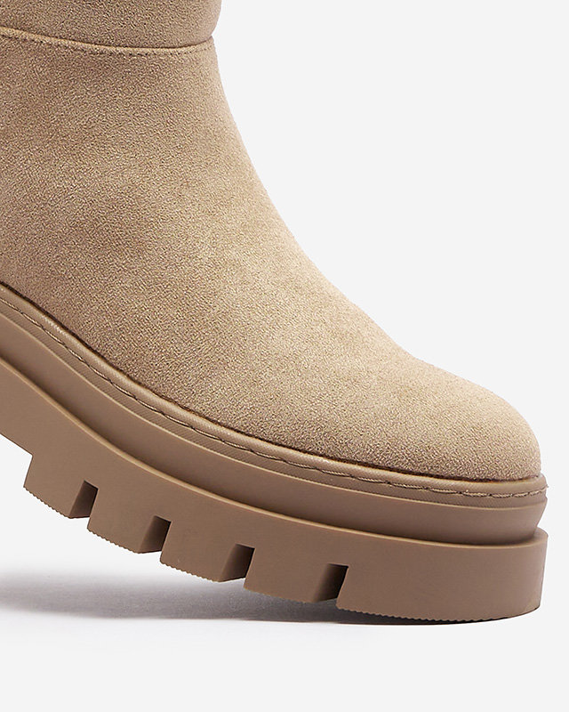 Cizme de zapada dama cu siret cu platforma in camel Neatesa - Incaltaminte