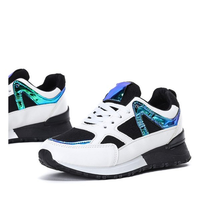 Czarno - białe buty sportowe z holograficznym wykończeniem Metalien - Obuwie