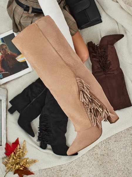 Cizme de damă eco-căprioară cu partea superioară Rimolea