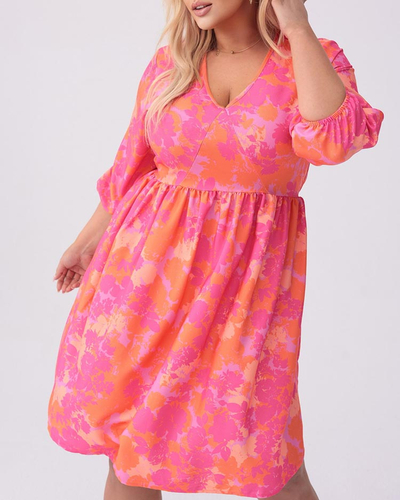Royalfashion Rochie de damă până la genunchi cu imprimeu PLUS SIZE