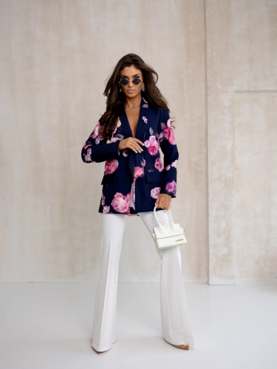 Sacou Royalfashion pentru femei fără închidere cu flori de trandafir
