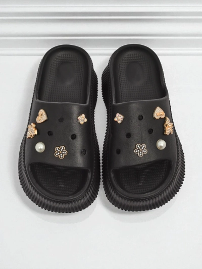 Royalfashion Papuci de damă din cauciuc cu decorațiuni Slash Glam