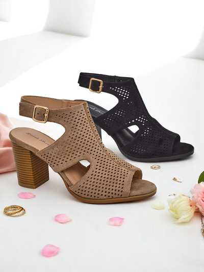 Royalfashion Sandale cu toc gros și decupaje pentru femei Abetle
