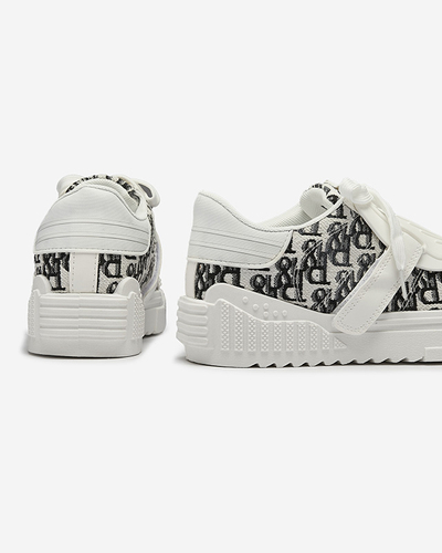 White Printed Sports Sneakers Harrett- Footwear