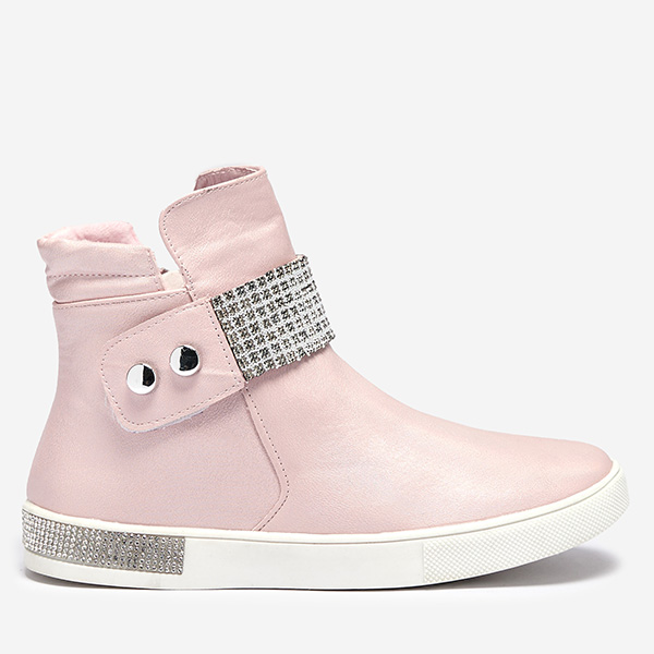 OUTLET Cizme lucioase pentru fete, roz Faalasi- Footwear