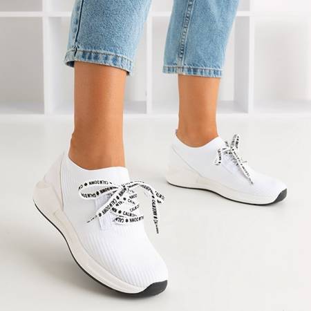 Białe damskie sportowe buty Calme - Obuwie