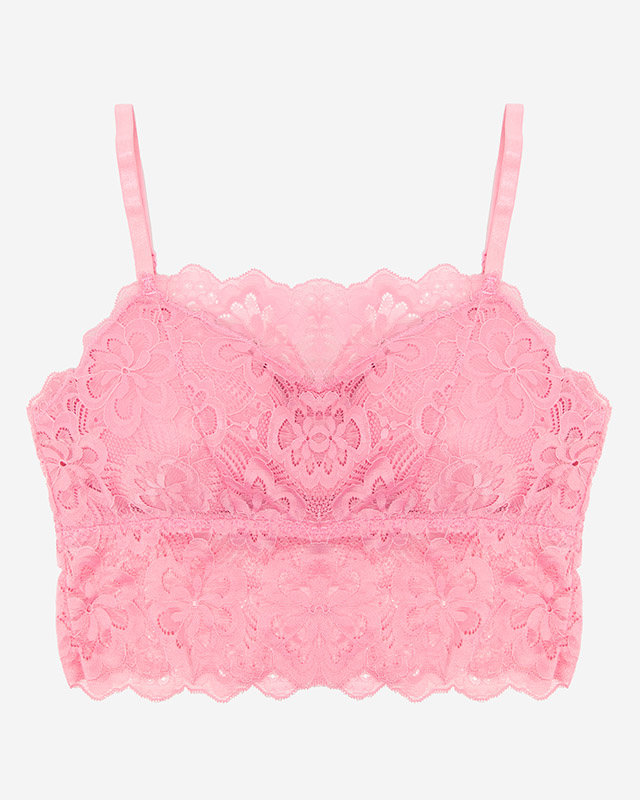 Bralette de dama roz din dantela - Lenjerie intima