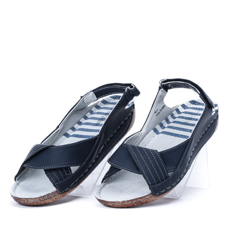 Granatowe sandały Rowita - Obuwie