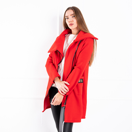 Jachetă oversize roșie pentru femei - Îmbrăcăminte