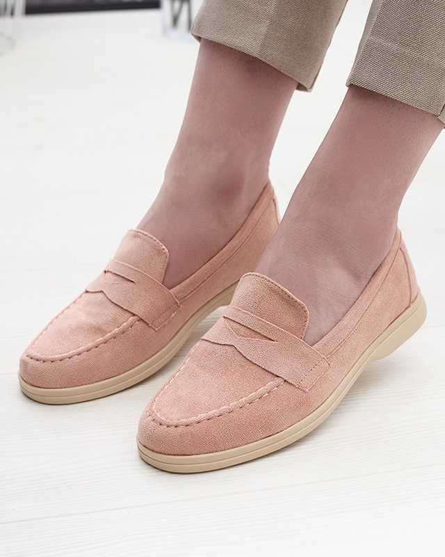 Mocasini de damă din eco-suede roz Daffer- Footwear