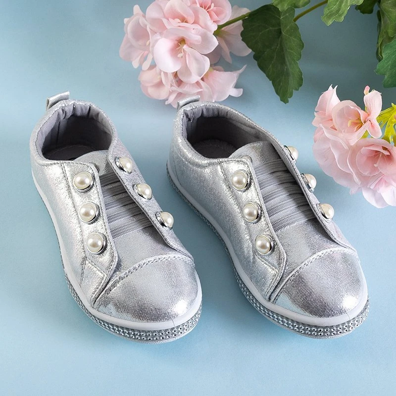 OUTLET Adidași pentru copii cu perle argintii argintii Merena - Încălțăminte