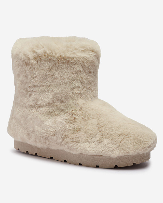 OUTLET Pantofi de damă a'la cizme de zăpadă de culoare bej Ottola- Footwear