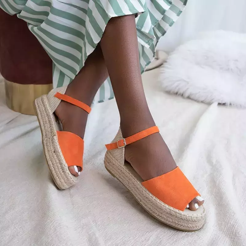 OUTLET Sandale portocalii pentru femei pe platforma Almira - Încălțăminte