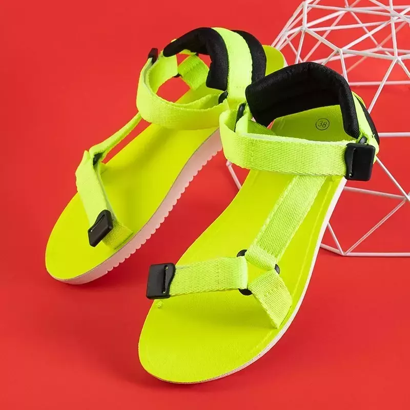 OUTLET Sandale sport femei de culoare galben neon Sprand - Încălțăminte