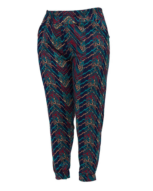 Pantaloni cu model bleumarin pentru femei PLUS SIZE - Imbracaminte