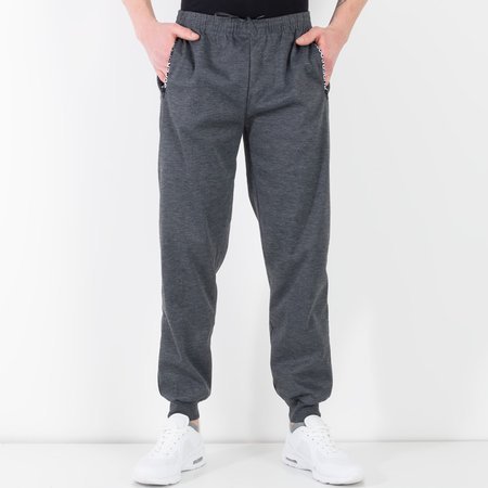 Pantaloni de trening bărbați cu gri închis - Îmbrăcăminte