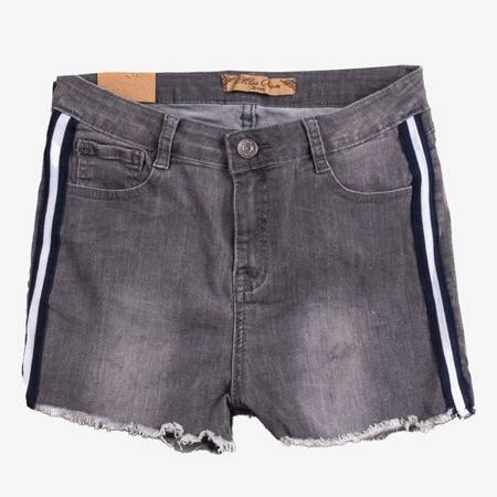 Pantaloni scurți gri cu dungi laterale - Îmbrăcăminte