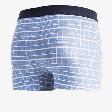 Pantaloni scurți pentru bărbați în carouri albastre - Lenjerie intimă