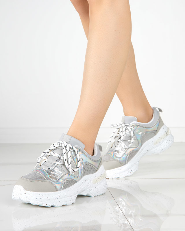 Pantofi sport dama gri argintiu Tenisi Dejis - Incaltaminte