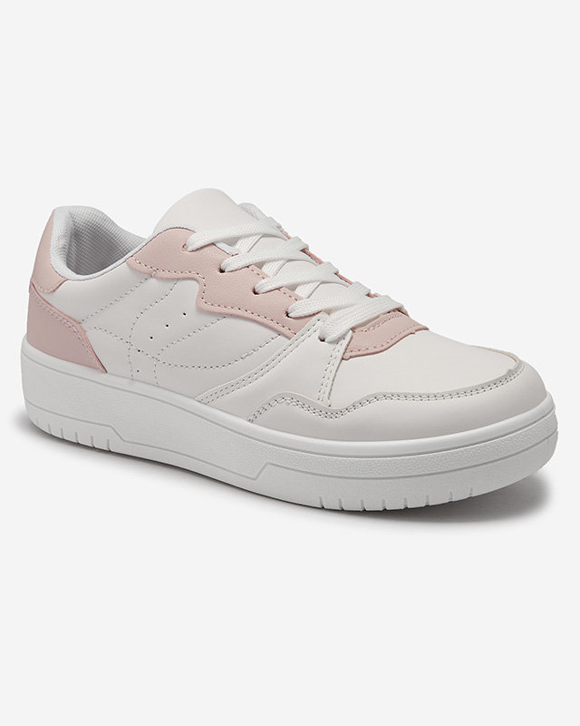 Pantofi sport de damă albi cu inserții roz Tercua- Footwear