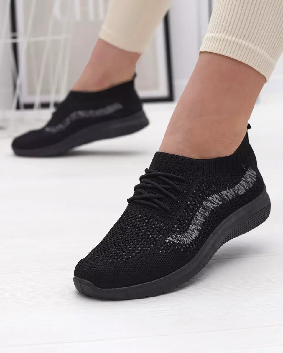 Pantofi sport din material textil pentru femei, de culoare neagră Fiabom- Footwear
