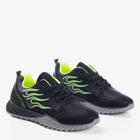 Pantofi sport pentru bărbați negri și verzi - încălțăminte