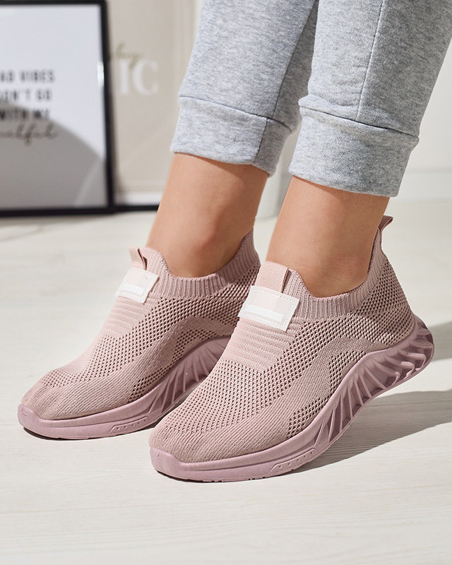 Pantofi sport țesuți roz pentru femei Rozane- Încălțăminte