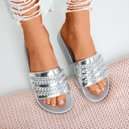 Papuci de argint cu lanț Slivien - Încălțăminte