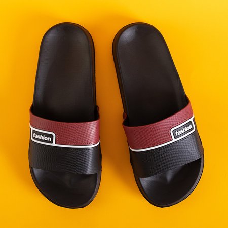 Papuci de cauciuc negri cu centură maro pentru bărbați Maxon - Încălțăminte