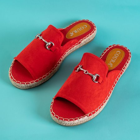 Papuci de dama rosii Masena - incaltaminte