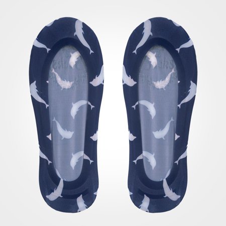 Picioare de balerină pentru femei albastru marin cu imprimeu - Șosete