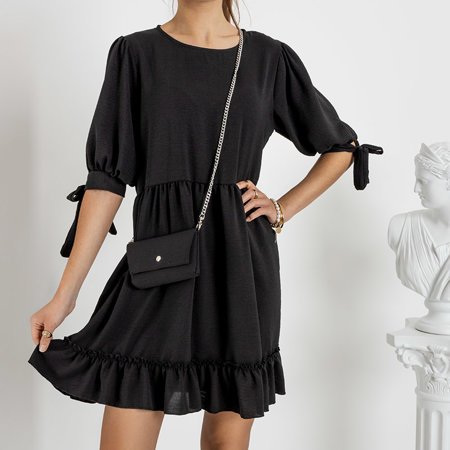 Rochie de damă neagră cu geantă - Îmbrăcăminte