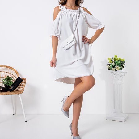 Rochie scurtă albă pentru femei - Îmbrăcăminte