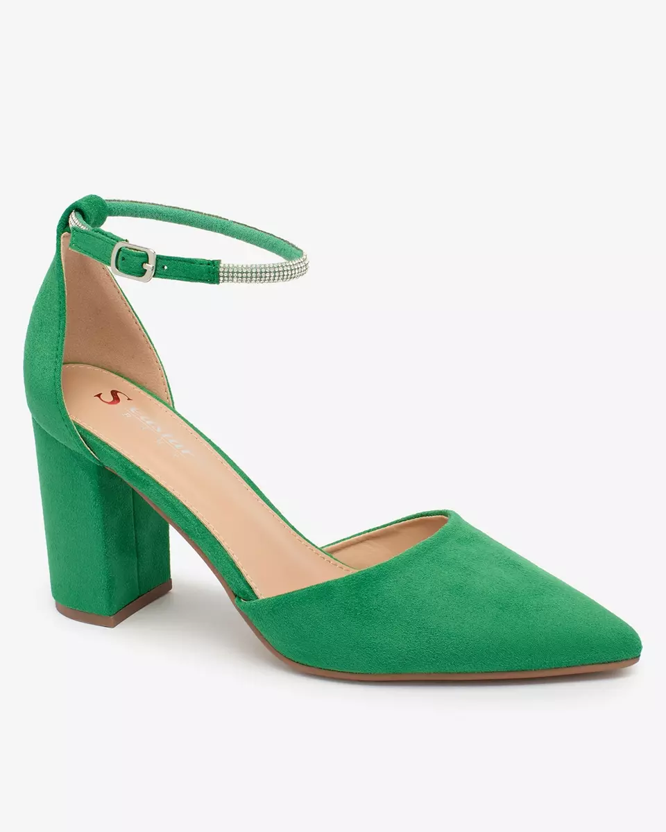 Royalfashion Pantofi de damă cu zirconiu verde Britica