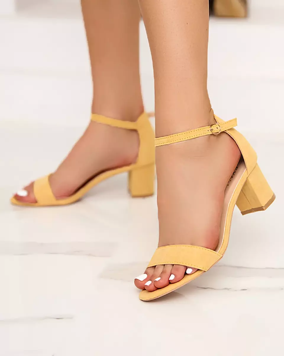 Royalfashion Sandale stiletto de damă galbene Nelino